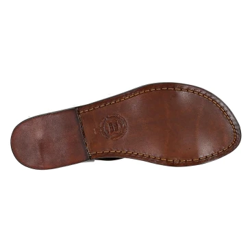 Dunkelbrauner Franziskaner-Ledersandalen für Damen in Italien von Handgefertigt