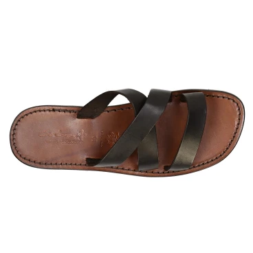 Handgemachte braunem Leder Herren Pantoffeln Sandalen