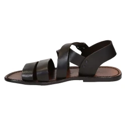 Sandales homme cuir travaillé à la main marron