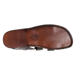 Sandales homme cuir travaillé à la main marron