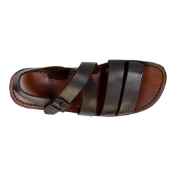 Sandales homme cuir travaillé à la main marron