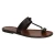 Manmade women thong in dark brown leather