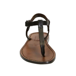 Sandales cuir femmes marron travaillées à la main