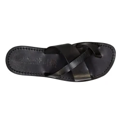 Handmade in Italy black leather mens slades braid around the big toe