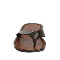 Hand gefertigte Herren-Zehensandalen mit Ledersohle