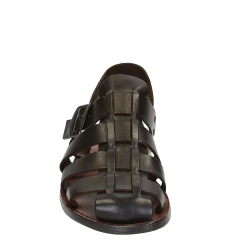 Sandales cuir artisanales homme travaillé à la main marron