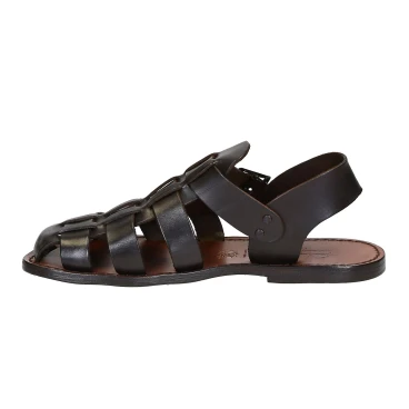 Sandales cuir artisanales homme travaillé à la main marron
