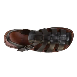 Sandales cuir artisanales homme travaillé à la main marron
