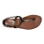 Damen-Riemchen-Sandalen aus dunkelbraunem Leder in Italien von Hand gefertigt