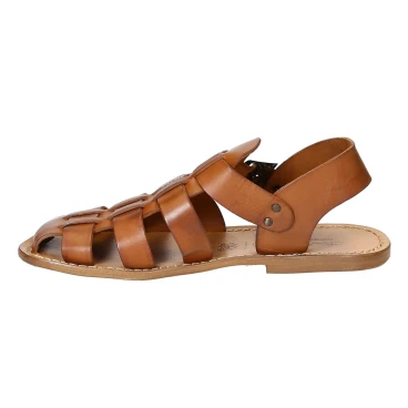 Mens sandalias hechas a mano en cuero vintage cuero hecho a mano en Italia