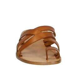 Herren Flip-Flop-Sandalen aus Leder im Vintage-Look in Italien von Hand gefertigt