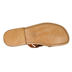 Mens leather thong sandals handmade in Italy in vintage cuir leather