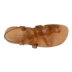 Sandalias de cuero hecho a mano para los hombres de color cuero vintage