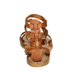Sandalias de tiras de cuero de las mujeres hecho a mano en Italia en cuir vintage