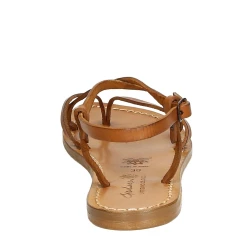 Sandales femme cuir vieilli travaillé à la main en Italie