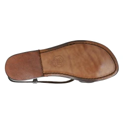 Hand gefertigte Damen-Sandalen aus dunkelbraunem Leder aus Italien
