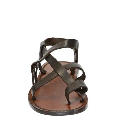 Sandales cuir homme artisanales marron fait en Italie