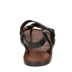 Sandales cuir homme artisanales marron fait en Italie