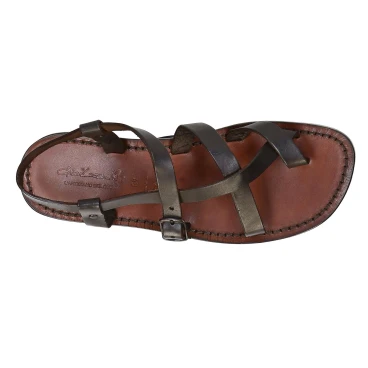 Sandales cuir homme artisanales marron fait en Italie