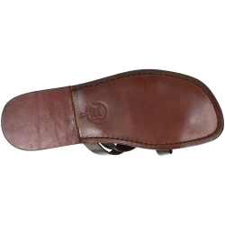 Mens brown leather thong sandals handmade in Italy