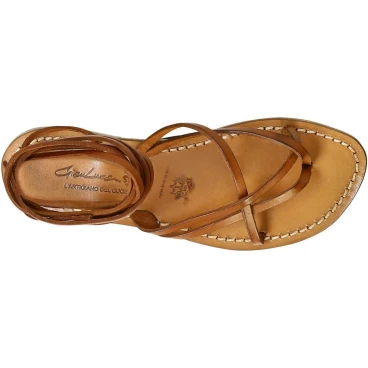 Spartiates sandales femme artisanales fait en Italie en Cuir vieilli