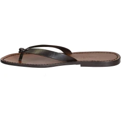 Dark brown leather thongs sandals for men Handmade