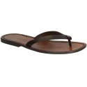 Sandalias de cuero marrón oscuro tangas para hombres hecho a mano