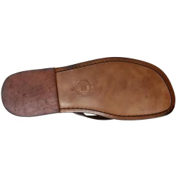 Sandalias de cuero marrón oscuro tangas para hombres hecho a mano