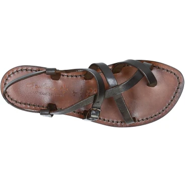 womens italian leather sandals dark brown hand made leather