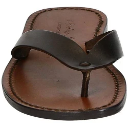 Hand gefertigte Herren-Sandalen mit Leder-Reimen. Made in Italy