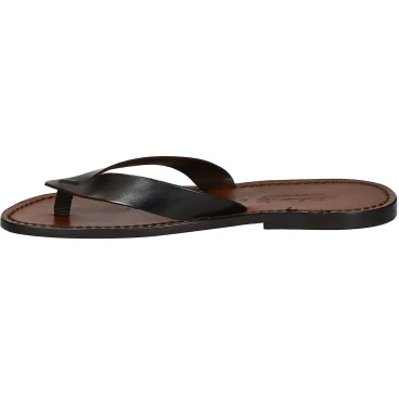 Hand gefertigte Herren-Sandalen mit Leder-Reimen. Made in Italy