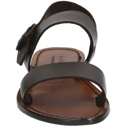Braune Franziskaner-Ledersandalen für Damen in Italien von Handgefertigt