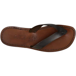 Hand gefertigte Herren-Sandalen mit Leder-Reimen. Made in Italy