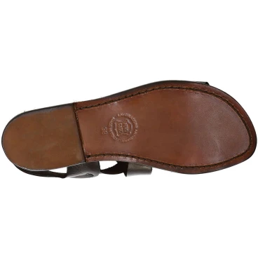 Sandale franciscain pour famme artisanales en cuir tête de maure