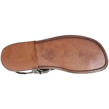 Sandalias de cuero marrón para hombres