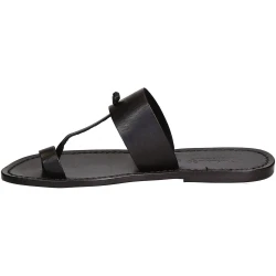 Sandals tong cuir homme noir fait à la main en Italie