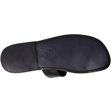 Black leather thong sandals Handmade in Italy