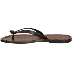 Sandalias hechas a mano de cuero marrón oscuro de las mujeres