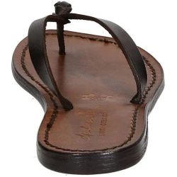 Tongs en cuir femme travaillé à main tête de maure