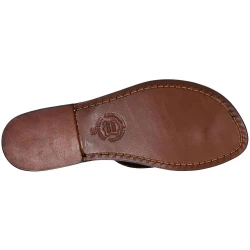 Handmade thong sandals for women dark brown leather