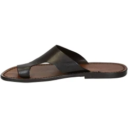 Sandalias de cuero marrón para hombres hecho a mano en Italia