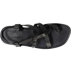 Gladiatoren sandalen aus echtem schwarzen Rinderleder