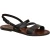 Flache Sandalen in dunkelbraunem Leder für damen