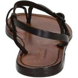 Dunkelbraune flache flip flop Sandalen für Frauen