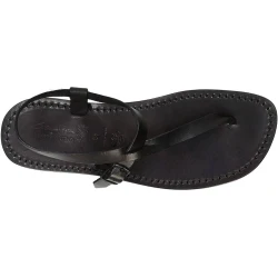 Tongs en cuir noir pour homme artisanales