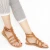 Flache Damen-Sandalen im Gladiator-Stil aus Leder in Italien von Hand gefertigt
