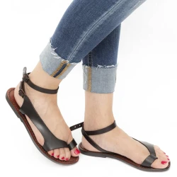 Sandale cuir artisanale pour famme couleur tête de maure