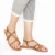 Handgefertigte Damen-Sandalen im Slave-Look aus Lederbraunem Leder