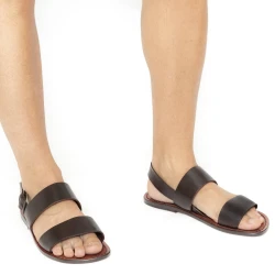 Sandales franciscains en cuir marron pour homme