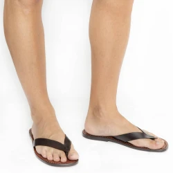 Tong homme en cuir artisanal fait en Italie